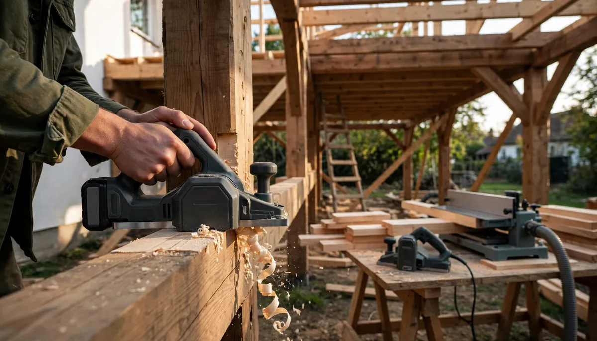 Extension en bois sur pilotis : quels outils de rabotage pour le chantier